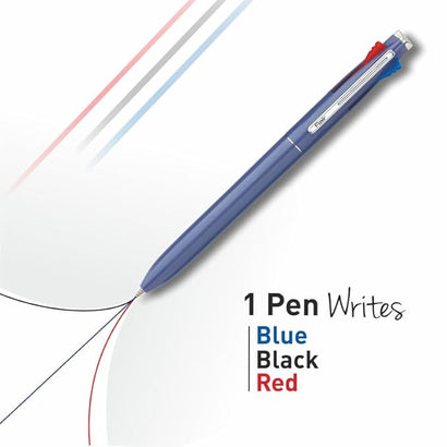 Flair 3 in 1 Colour Retractable 0.5m ballpoint pen | Blue Black Red