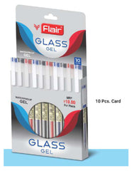 Flair Glass Gel Pen | Pack of 10pcs