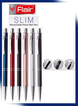 Flair Slim Metal Ball Pen | Pack of 1pc Box