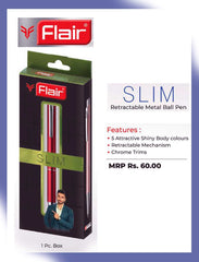 Flair Slim Metal Ball Pen | Pack of 1pc Box