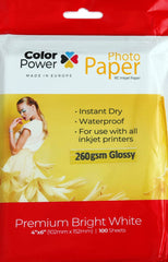 Color power RC paper 260GSM 4x6 100 sheeet